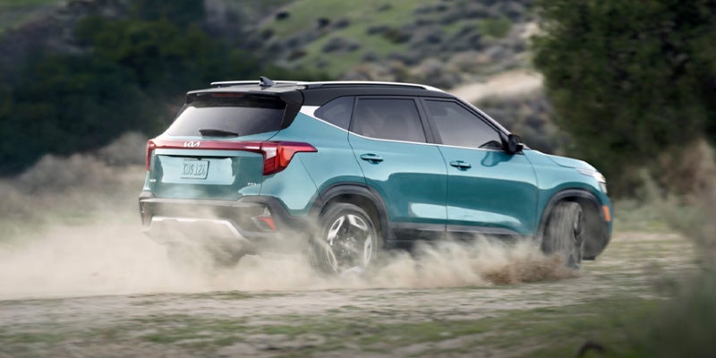 A 2024 Kia Seltos kicking up dust as it off roads in New Port Richey, FL 