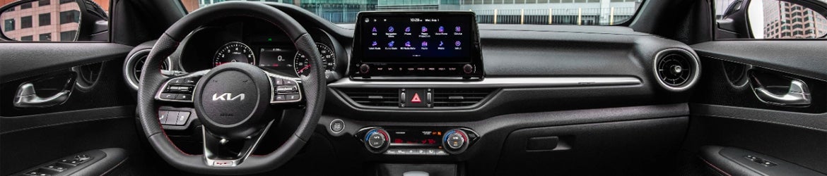 The infotainment system in the 2024 Kia Forte in New Port Richey, FL