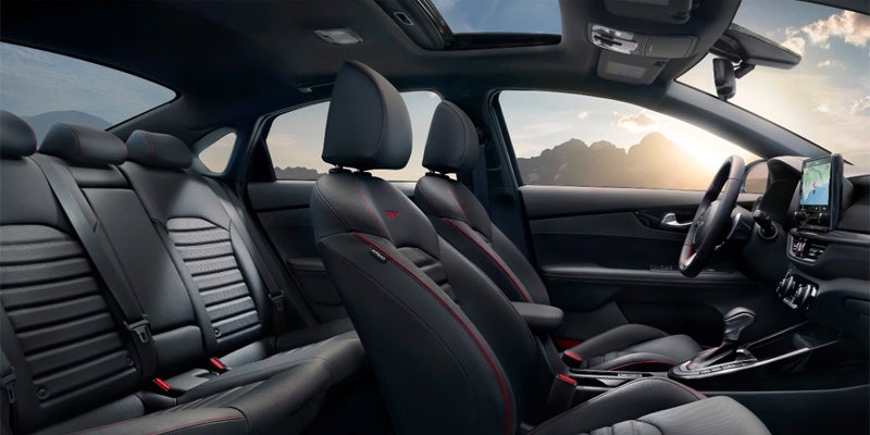 The interior seating of the 2024 Kia Forte in New Port Richey, FL