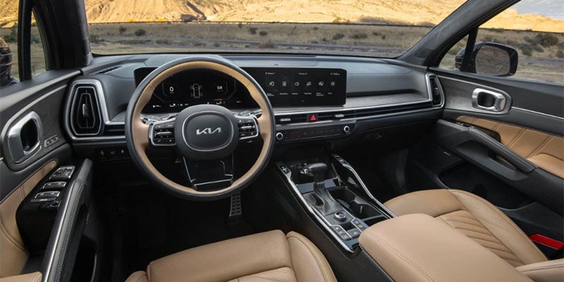 The steering column in the 2025 Kia Sorento in New Port Richey, FL