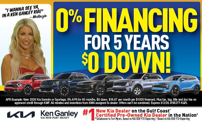 0% Financing For 5 Years and $0 Down