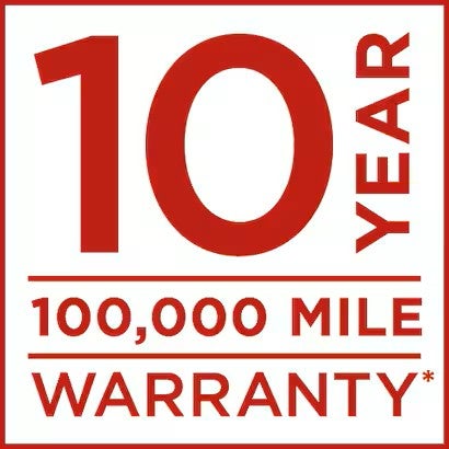 10 Years. 100,000 Miles Warranty